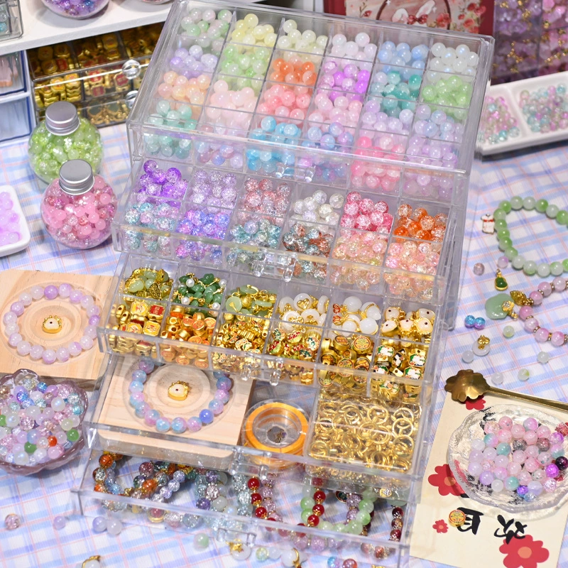 Детский браслет ко Дню защиты детей, бисер ручной работы, набор материалов «сделай сам», игрушка для девочек, одежда для девочек, подарочная коробка, 61 подарок