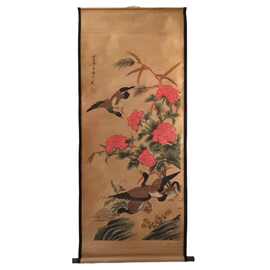仿古画名人字画中堂画山水画迎客松客厅办公室装饰挂画厂家批发