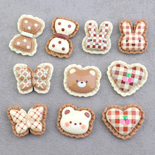 卡通花边小兔小熊蝴蝶结 领结手工树脂配件diy奶油胶饰品材料批发