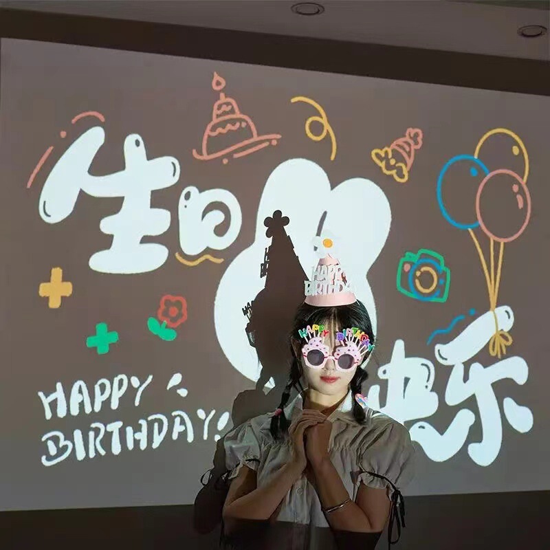 Happy Birthday Projection Lamp Ins Style Xiaohongshu Same Model Photo Prop Projector Celebration Confession Birthday Decoration Happy Birthday Projection Lamp Ins Style Xiaohongshu Same Model Photo Prop Projector Celebration Confession Birthday Decoration