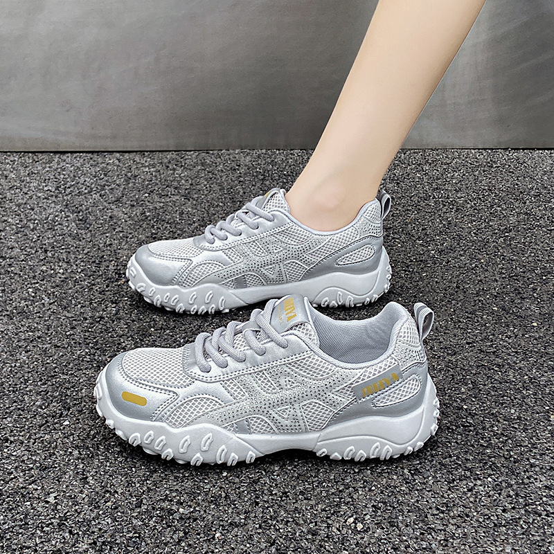 Tenis Chunky de Malla para Mujer de PU, Malla y Caucho con Aumento de Estatura para Uso Diario image 3