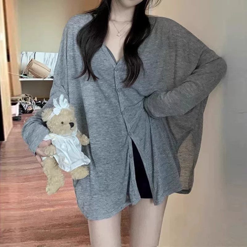 Cardigan, summer thin breathable long-sleeve, oversize