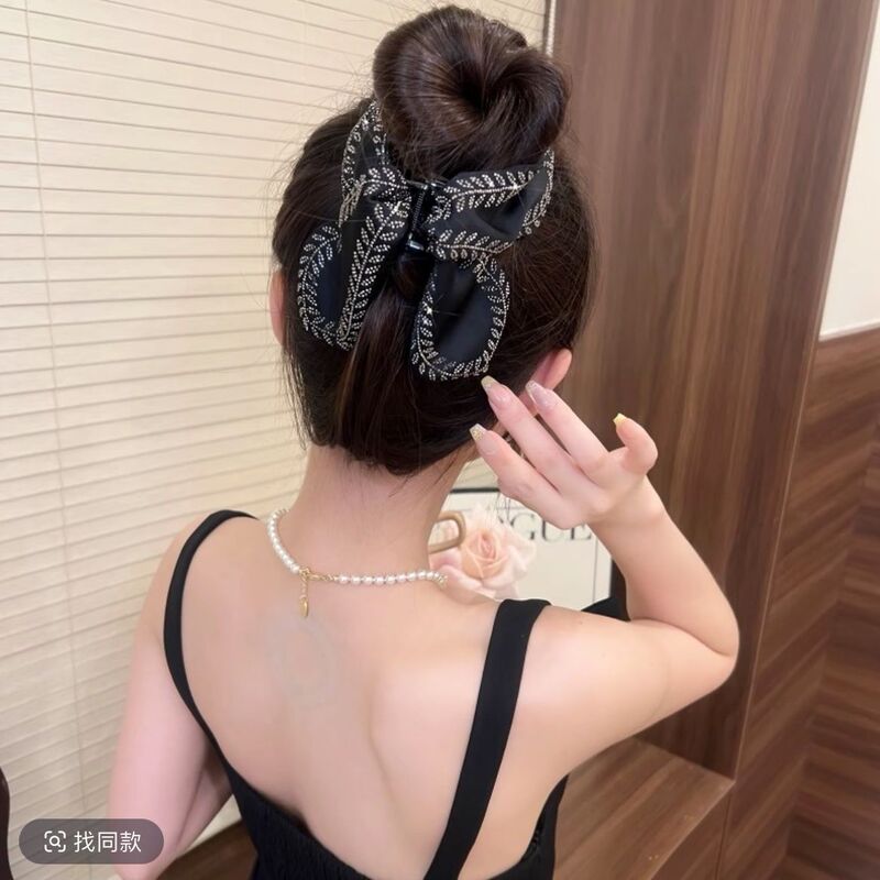 韩式设计感叶片麦穗鲨鱼夹百搭高级感发卡后脑勺发抓布艺头饰轻奢|undefined