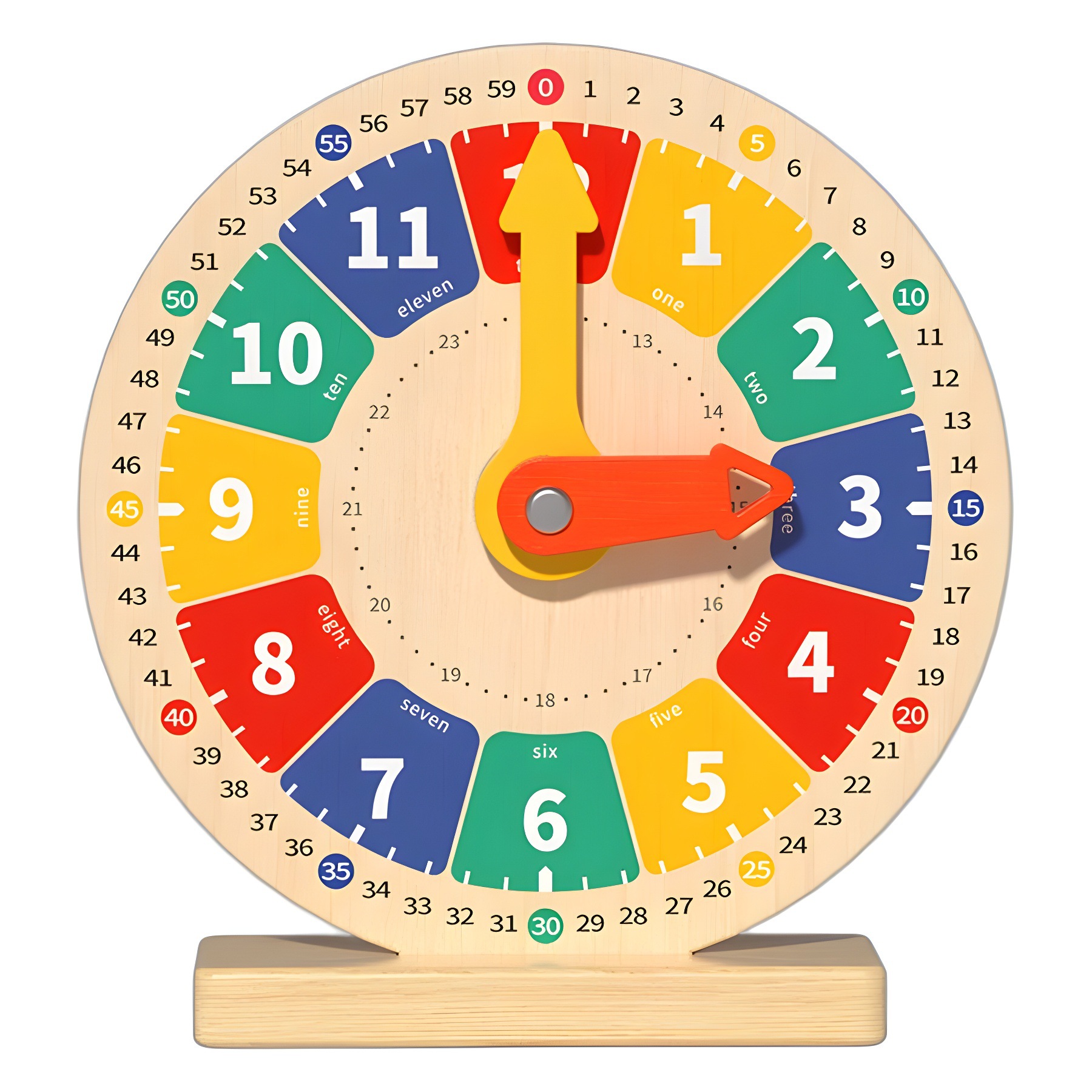 Reloj para niños reconocimiento modelo reloj tiempo de aprendizaje ayudas didácticas educación preescolar desarrollo intelectual cerebro spot de madera al por mayor
