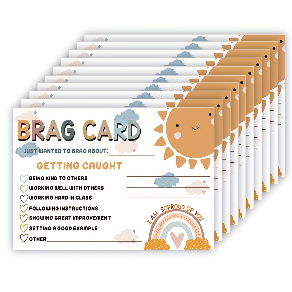 现货50张/包波西米亚教师课堂用品积极行为激励明信片空白可手写