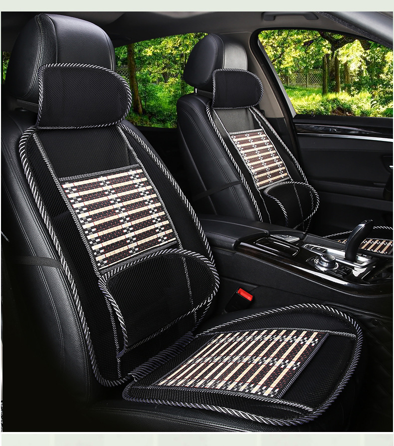 Car Seat Cushion Summer Ice Silk Breathable Bamboo Fiber Cooling Pad Car Seat Cushion Lumbar Support All-Season Universal Wholesale Rear Seat