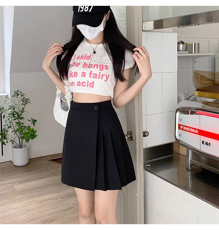 Chân váy bút chì nữ cạp cao dáng bất đối xứng ôm hông tôn dáng — đen chi tiết 19