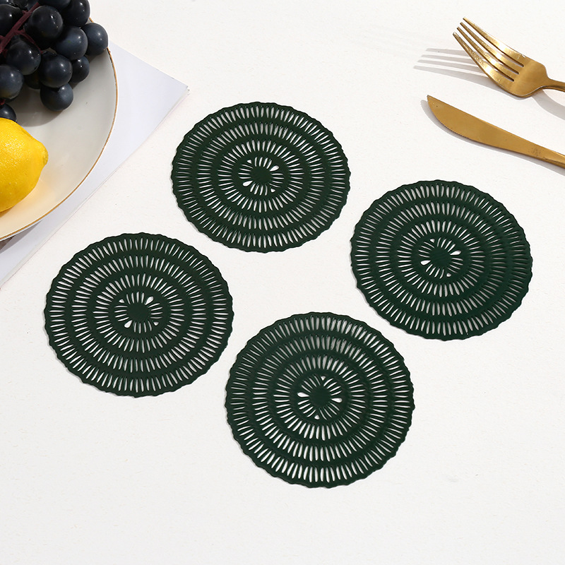 almohadilla de mesa de PVC hueco de comedor occidental almohadilla de comedor europea i almohadilla de aislamiento térmico almohadilla de mesa impermeable a prueba de aceite