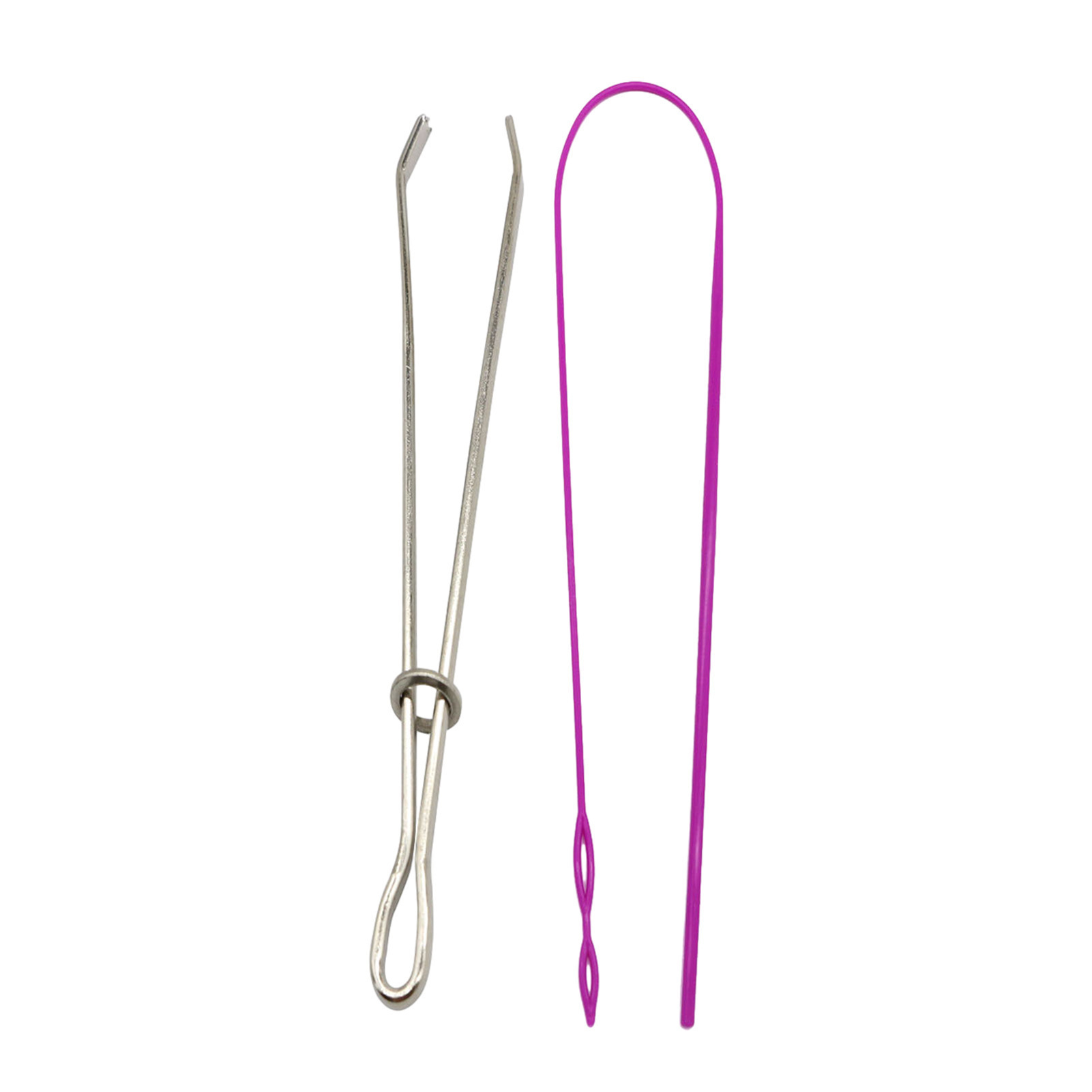 Juego de enhebrador de banda elástica de Amazon, cable de banda elástica de plástico largo, enhebrador de cuerda de doble orificio, clip de cinturón