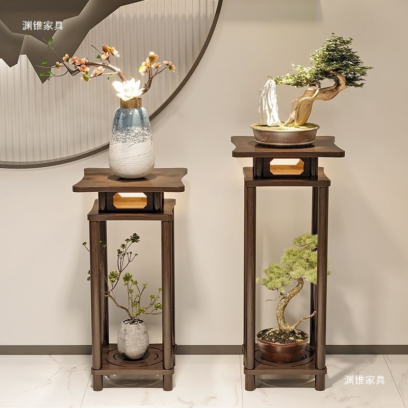 实木小方几客厅小茶几沙发侧边角几边桌新中式小方桌正方简约花盆
