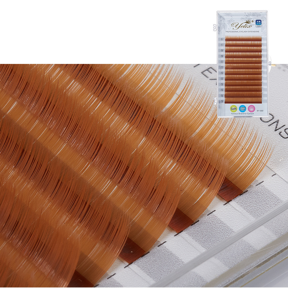 Fábrica de mezcla 0.07 pestañas de color, pestañas falsas, gran capacidad de injerto de vello redondo denso, pestañas al por mayor