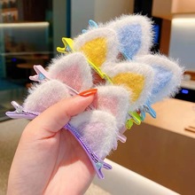 萤歌韩国儿童立体毛绒猫耳朵发夹小女孩女童可爱公主发卡发饰夹子