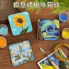 七宝焼きエナメル冷蔵庫マグネット DIY 手作り素材 ゴッホの有名な絵画七宝焼き無形文化遺産手作りチームビルディング活動
