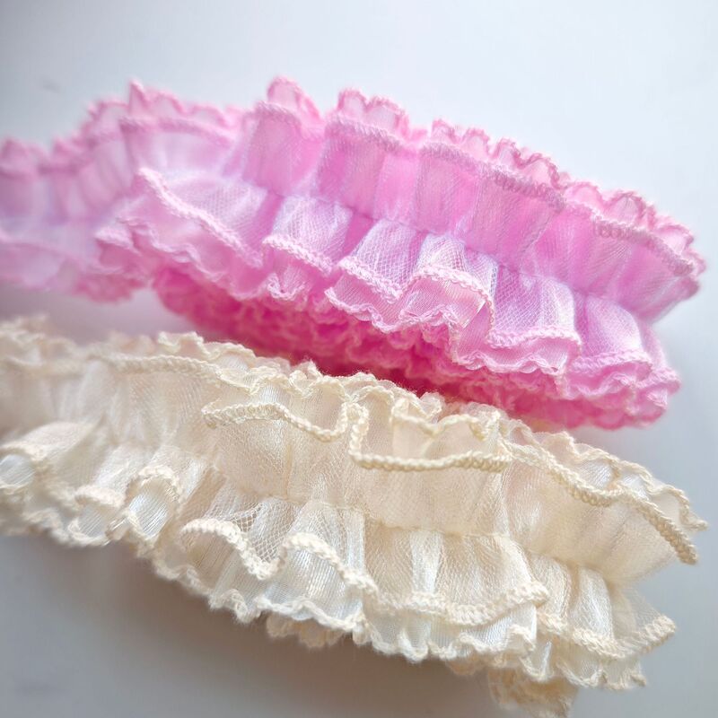 Xu Yixing Mesh Symmetrical Pleated Lace Trim Decorative Lace Doll Pet Clothing Materials Accessories Mesh Edge Trim