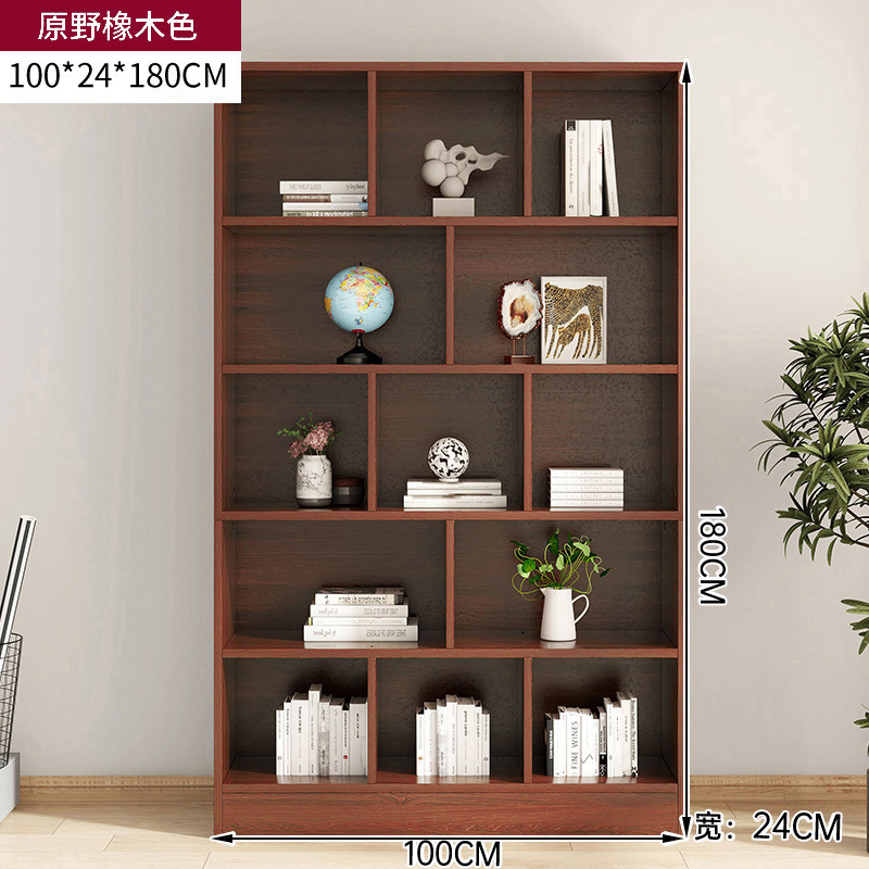 Estantería de piso de almacenamiento de rack sala de estar simple pared estantería dormitorio lectura rack multi-capa de almacenamiento a cuadros armario