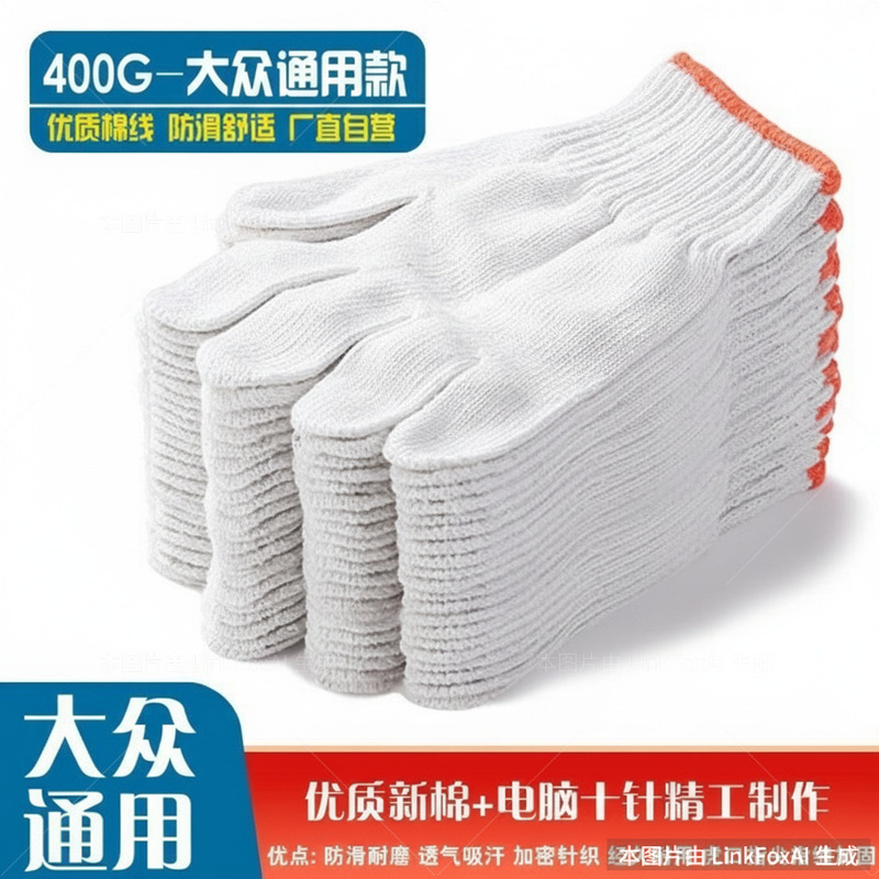 【400G Cotton Thread】Labor Protection Gloves, Thickened Nylon Yarn Fabric, Wear-Resistant, Hand Protection 【400G Cotton Thread】Labor Protection Gloves, Thickened Nylon Yarn Fabric, Wear-Resistant, Hand Protection