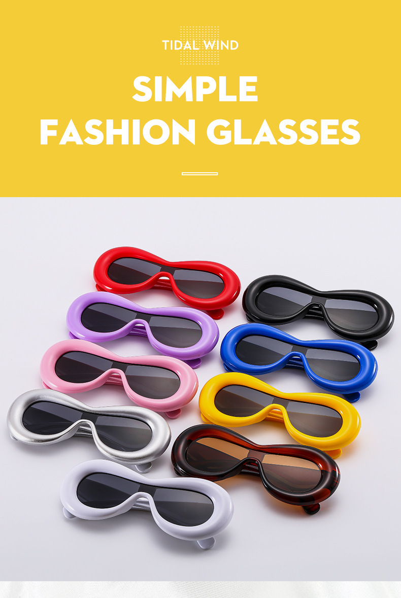 Y2K Spice Girls neue einteilige konkave Form lustige Blase dreidimensionale stilvolle Sonnenbrille bonbonfarbene Sonnenbrille_voghion.com
