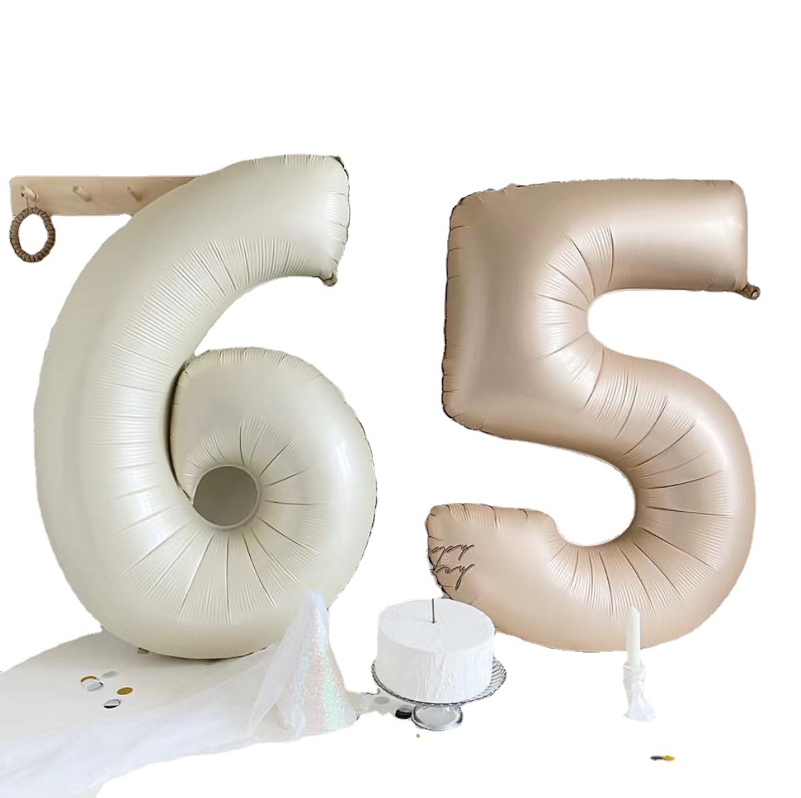 Ins globos digitales de color crema decoración de cumpleaños de bebé escena fiesta ambiente de cumpleaños accesorios de fotografía decoración