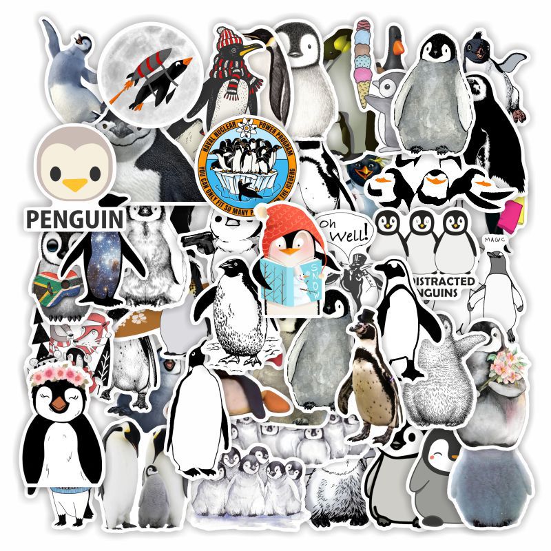 50 Cute Penguin Waterproof stickers Tablet Water Cup Stationery Suitcase Skateboard Suitcase Decorative stickers