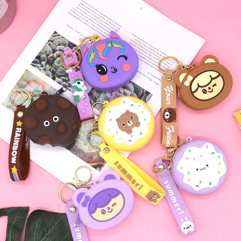 Los fabricantes suministran popular silicona pequeño monedero niños lindo almacenamiento clave caso pequeño y fácil de llevar bolsa auriculares