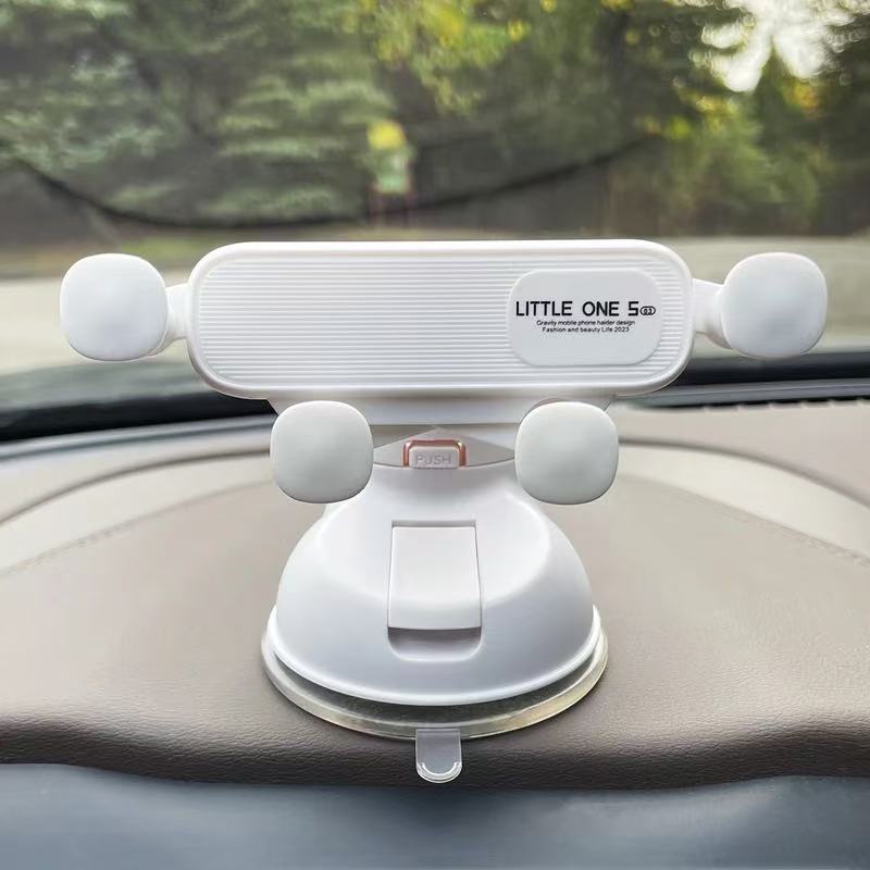 Cross-border suction cup car phone holder, cute car ornament, interior decoration accessory, dashboard center console stand