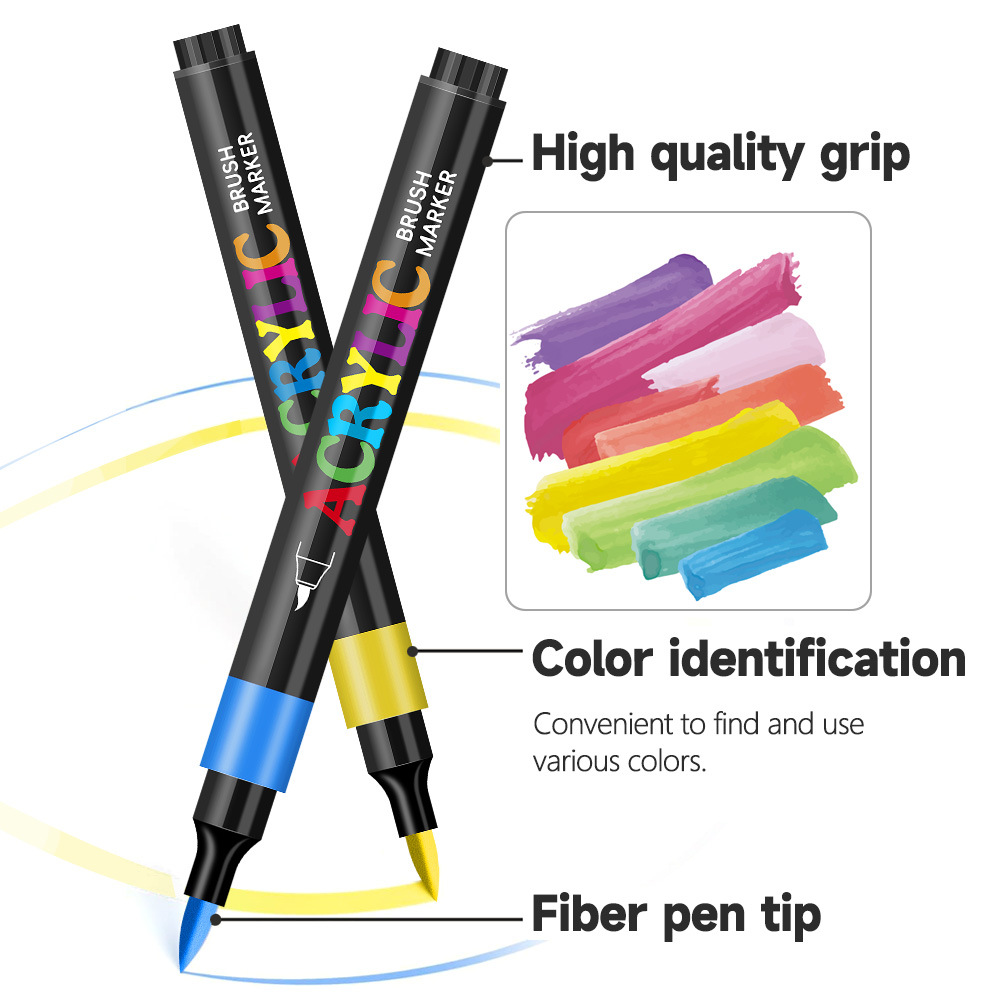 Ventas transfronterizas calificadas de 168 colores de acrílico calificado para soportar etiquetado de pintura de arte marcador