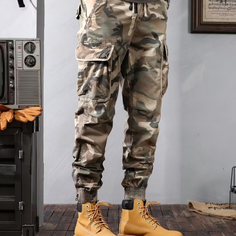 Cross-border heavy camouflage overalls men's 2024 autumn and winter new American retro popular men's all-match toe
