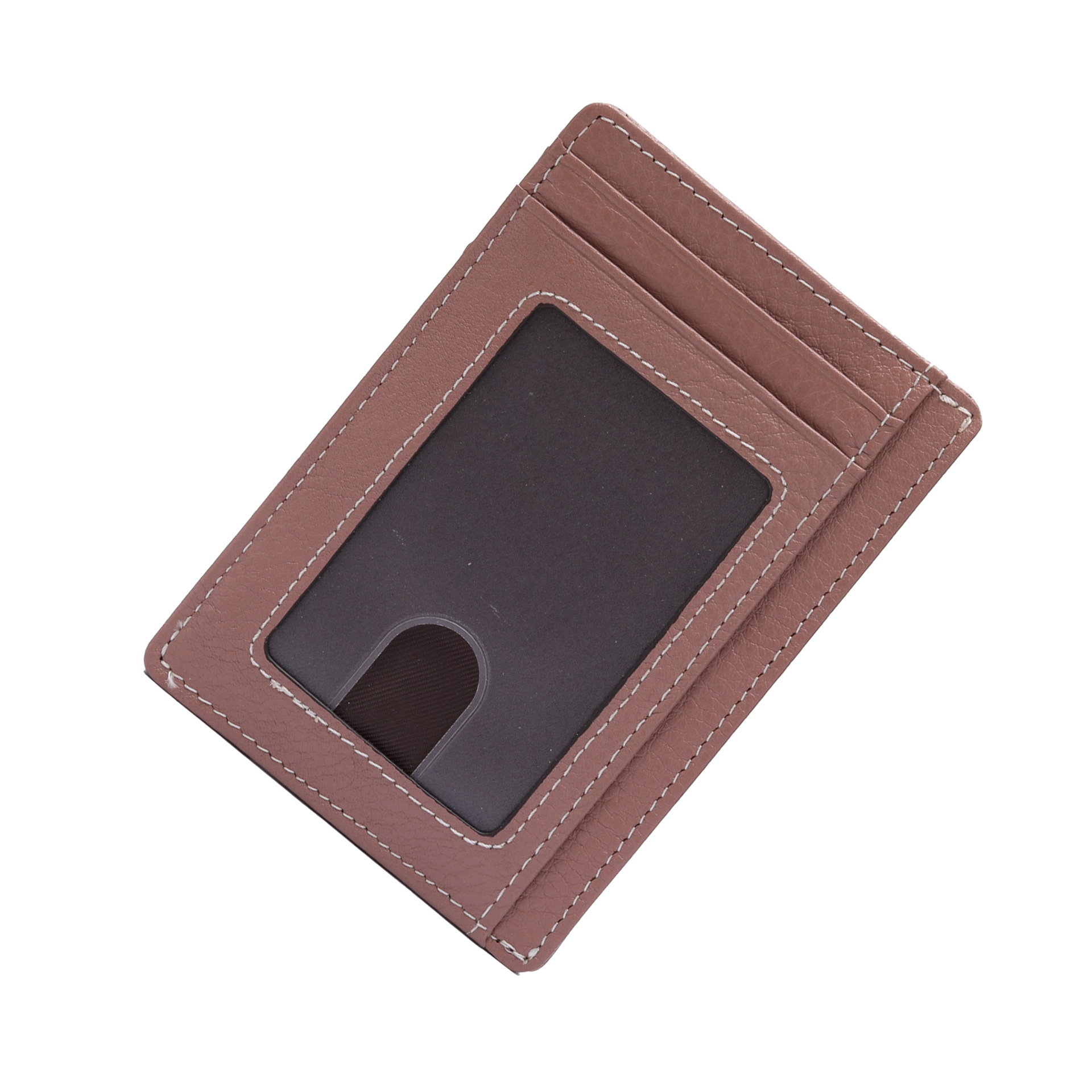 Amazon One Piece Multi-Function ID Bag RFID ultra-delgado anti-robo tarjeta de deslizamiento bolsa de tarjeta de cuero estampado de litchi