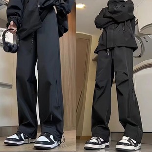 American style jacket men's sports hiking pants spring and autumn new loose trendy brand high street straight workwear casual pants