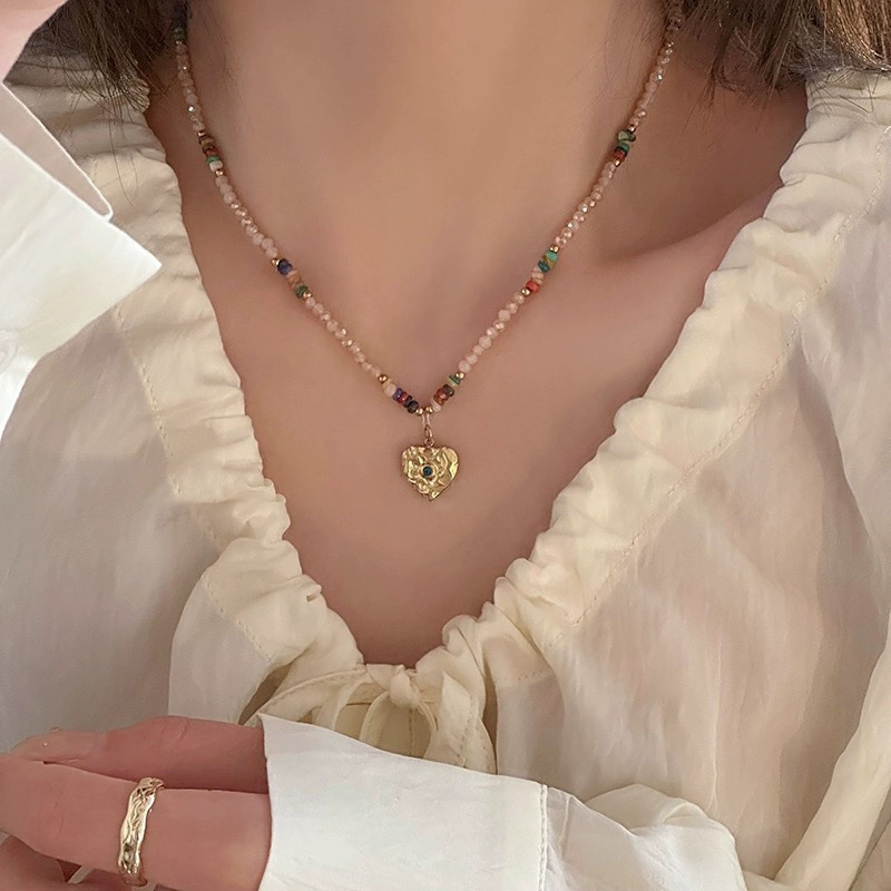 Collar de perlas de agua dulce de color de acero de titanio galvanizado en oro real, personalidad fresca, cadena de clavícula, collar de nicho femenino