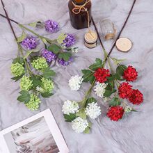 仿真花5头雪花绣球婚礼软装花材会场背景插花木绣球酒店花艺桌花