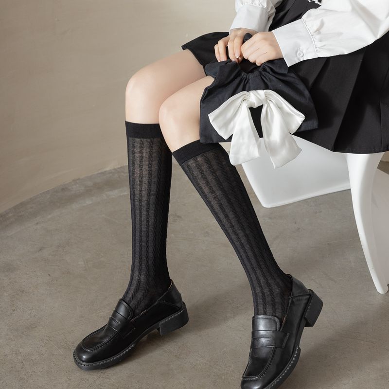 New product calf socks Korean half -leg socks JK twist white black…