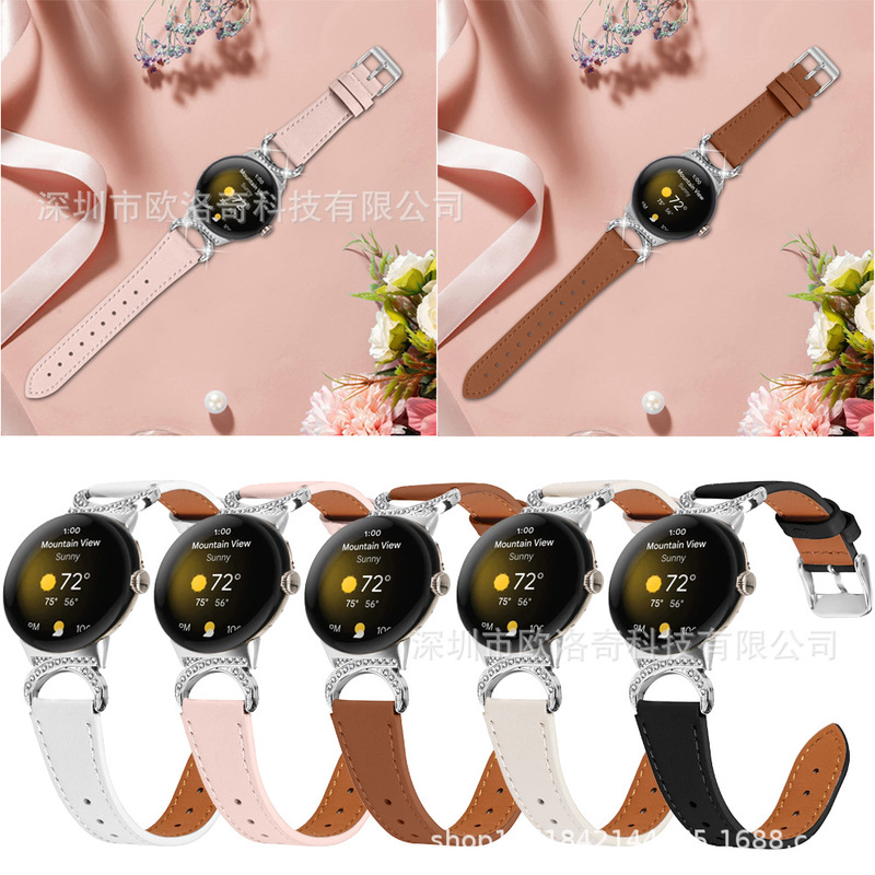 Suitable for Google Pixel Watch 4 3 Watch Strap Google Watch 41mm Horn Tip Leather Strap Wristband Suitable for Google Pixel Watch 4 3 Watch Strap Google Watch 41mm Horn Tip Leather Strap Wristband