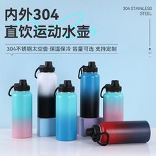跨境304不锈钢太空壶户外便携直饮运动水壶大容量骑行保温水壶