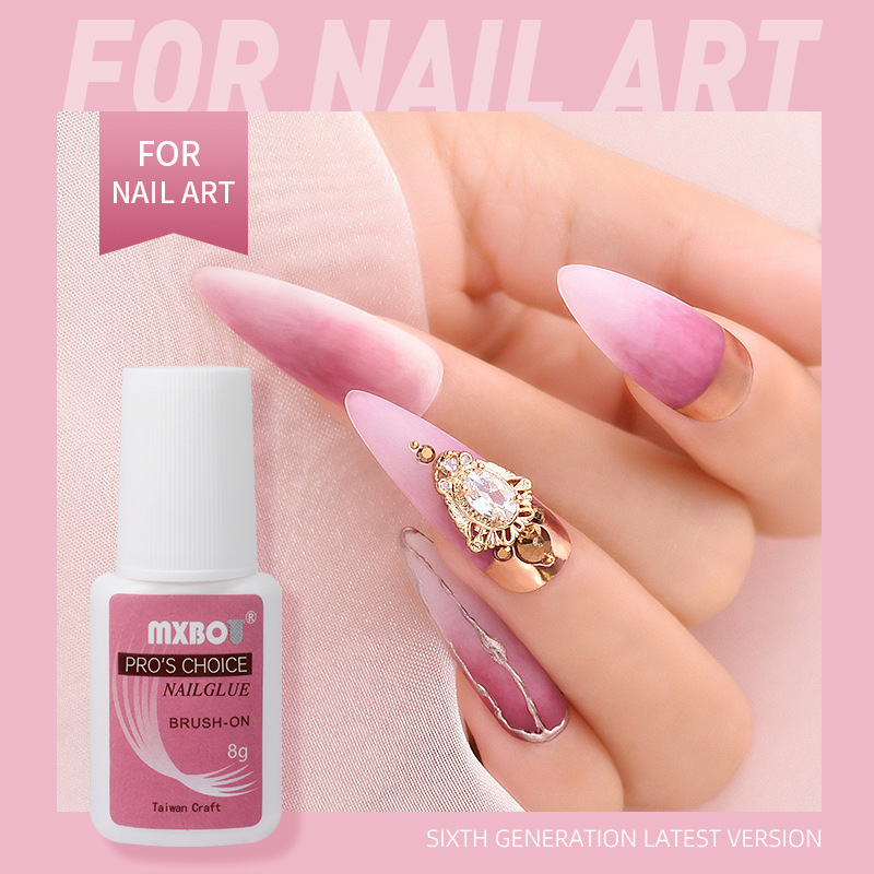 New nail glue MXBOT Taiwan glue with brush 7g armor piece glue does not white does not hurt the hand wholesale New nail glue MXBOT Taiwan glue with brush 7g armor piece glue does not white does not hurt the hand wholesale
