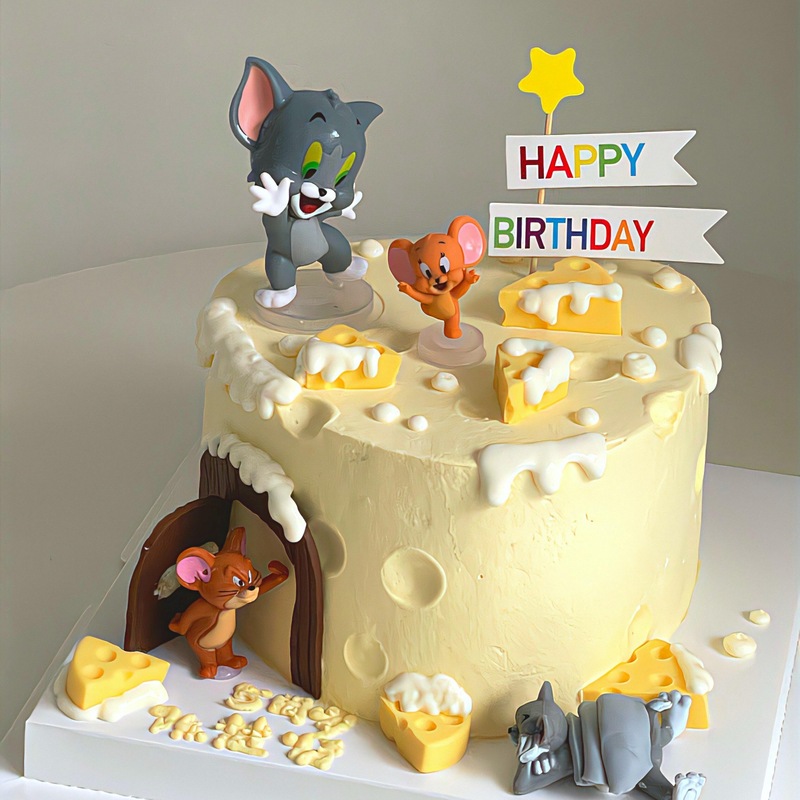 トムとジェリー ケーキデコレーション トムジェリー チーズスター ハッピーカード 誕生日パーティー デコレーション オーナメント|undefined