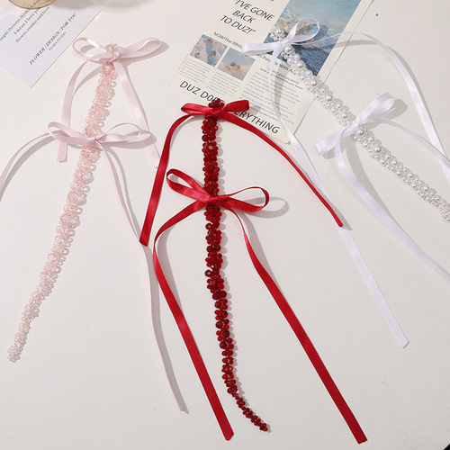 French Leisure Handmade Ribbon Crystal Tassel Earring Accessories DIY Craft Earrings Bag Fashion Accessory