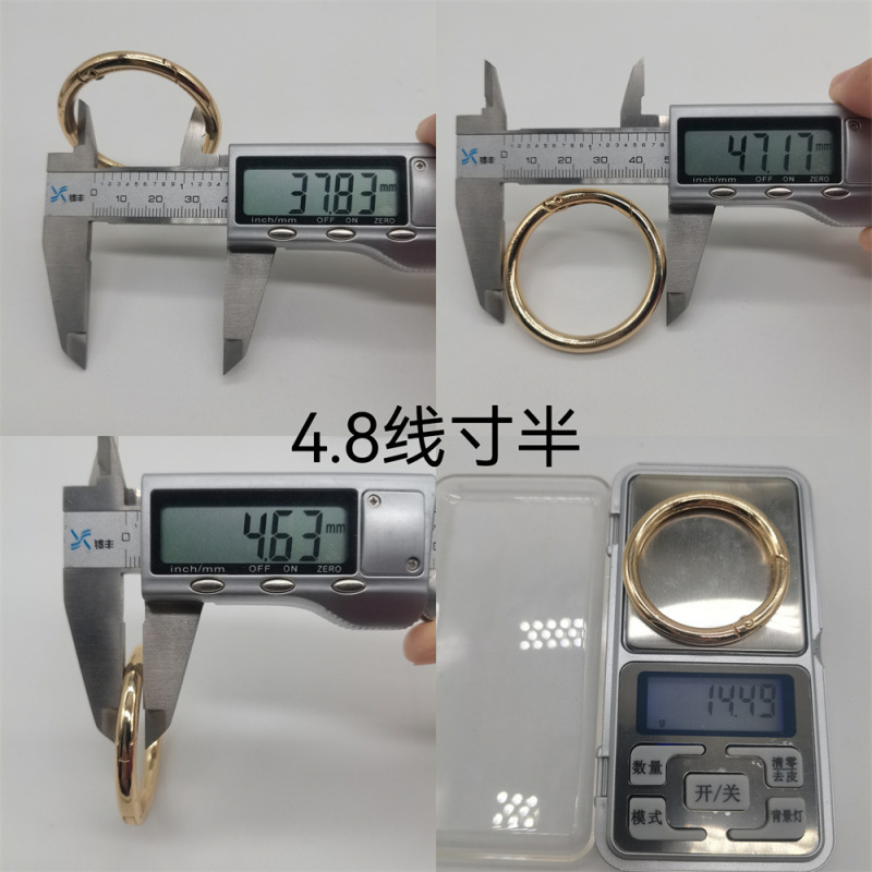 4分オープンスプリングリングバッグ金物携帯電話DIYフック亜鉛合金バックルメッキ塗装金属スプリングバックル|undefined