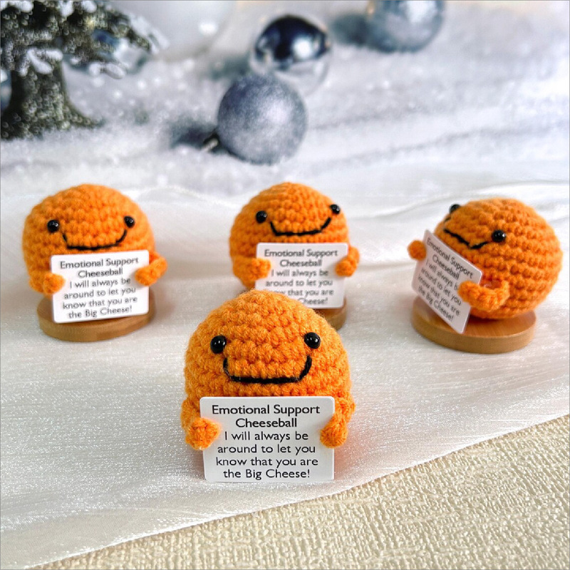 新品跨境亚马逊热销 Crochet Positive ice cream 毛线玩偶励志卡|undefined