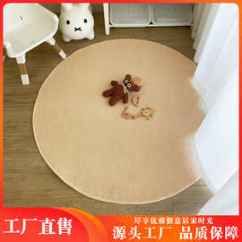 仿剑麻圆形地毯高级感日式客厅茶室卧室床边榻榻米猫抓垫椅子地垫
