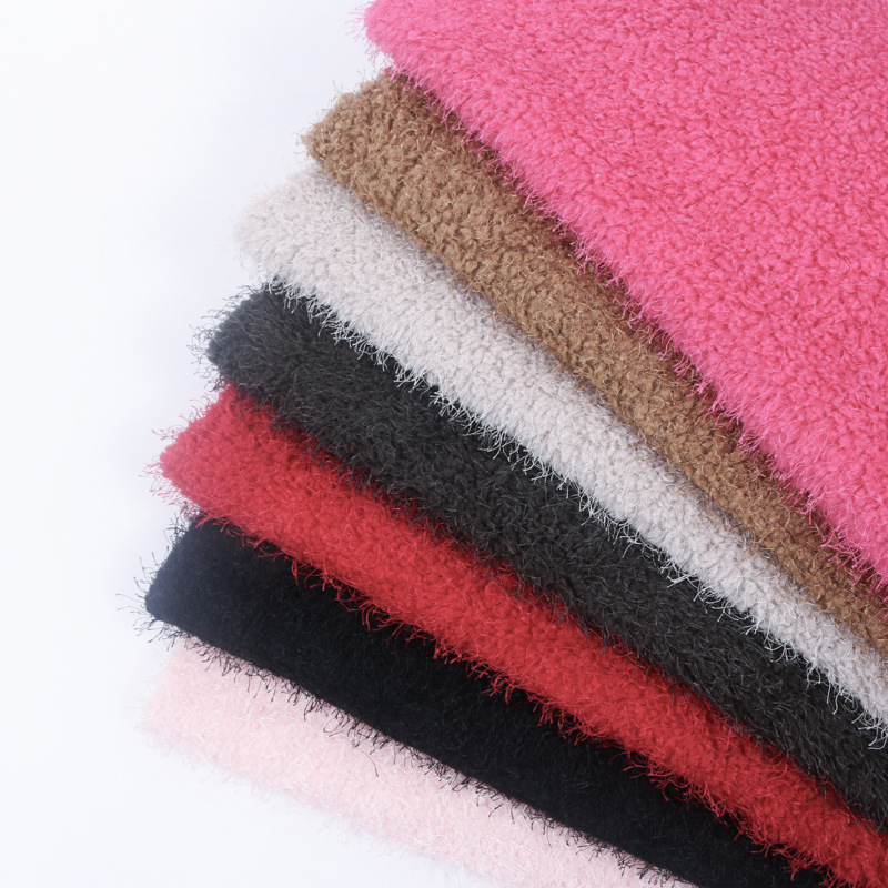 厂家现货供应高密度玉树绒亮丝绒松针绒面料批发服装地毯松针布料