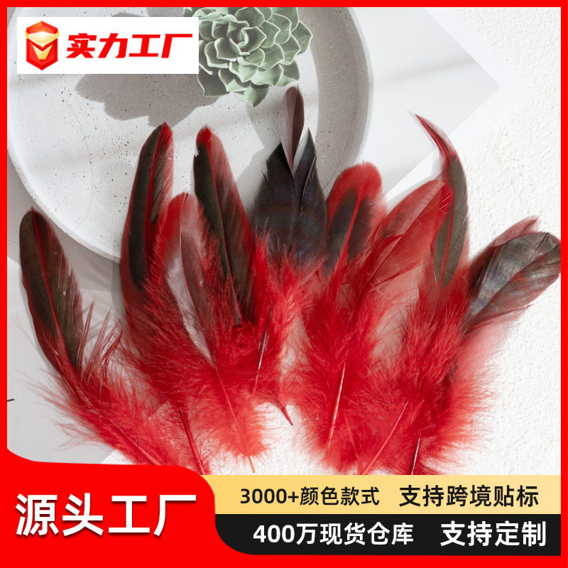 50支/套羽毛批发彩色10-15公鸡尾巴毛真鸡毛diy毽子手工制作材料