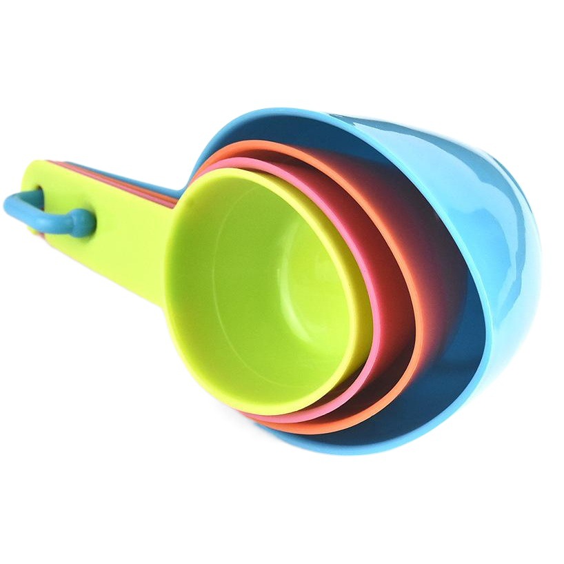 Factory direct baking tools DIY cake baking milk spoon with scale 4 piece plastic color measuring spoon