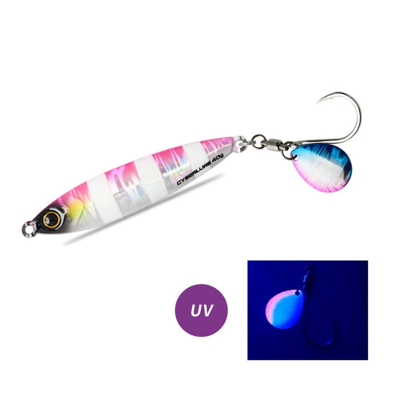 CYBERLURE Tungsten Steel Iron Plate Mackerel Luya Bait Qingdao Sea Fishing Boat Fishing Shore Throwing Mackerel Luminous Iron Plate Bait 112