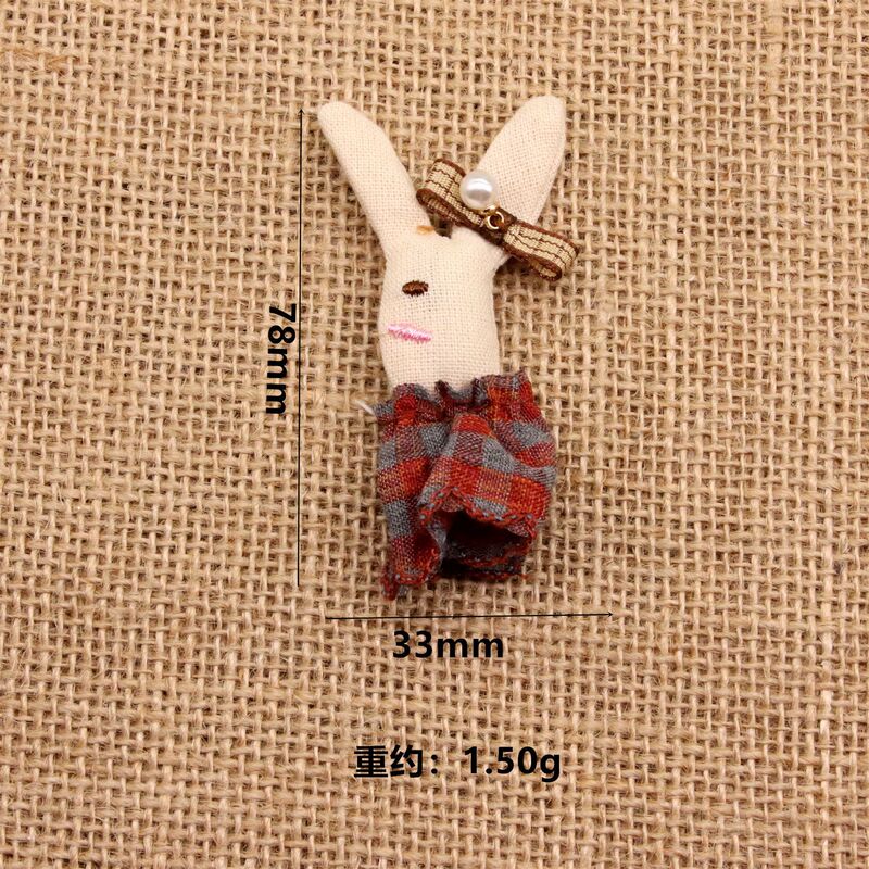 漫画かわいい生地綿エプロン親指ウサギ diy ブローチ人形アクセサリーシューズと靴下の装飾アクセサリー|undefined