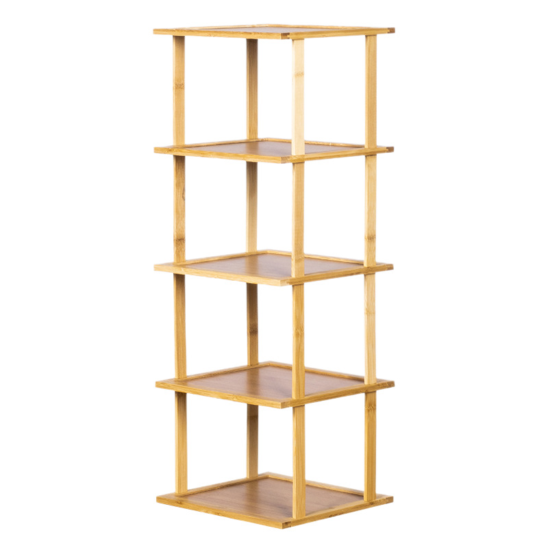 Estante de zapatos multicapa de montaje interior estante de almacenamiento multicapa Nan bambú almacenamiento gabinete de zapatos simple puerta de exhibición japonesa