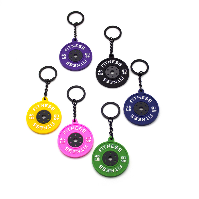 Creative Design Cute Keychain Fitness Series Barbell Dumbbell Pendant Backpack Hanging Jewelry Key Chain