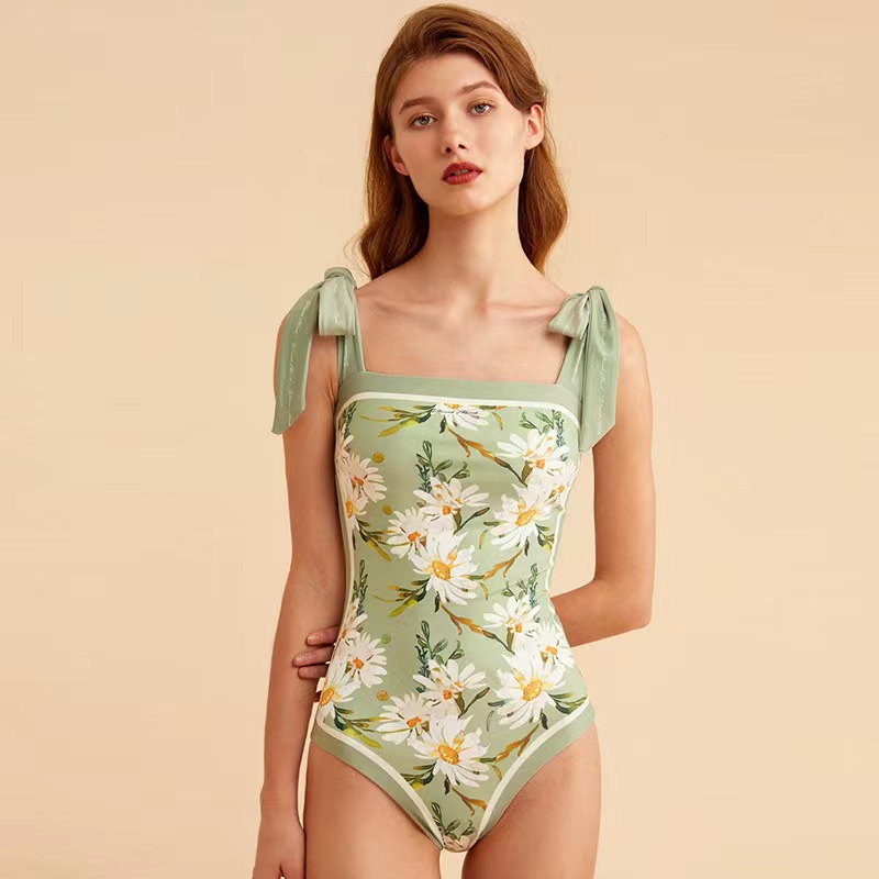 Jinmei 2022 New Swimsuit Canada Retro French Double-sided Printing Sexy Slim Retro Hot Spring Swimsuit Women