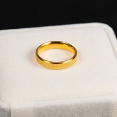 歐美貨源 6mm4mm兩台階珍珠砂鈦鋼戒指 不鏽鋼指環情侶款飾品