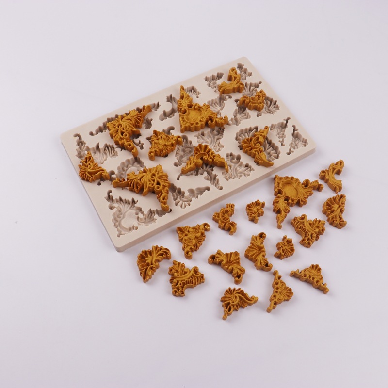 Herramientas para hornear una variedad de estilo europeo retro en relieve molde de pastel de fondant molde de silicona de chocolate DIY molde epoxi